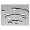 Lampadario A Sospensione Led 65w 3 Semi Cerchi Con Telecomando Design Moderno Nero 71385