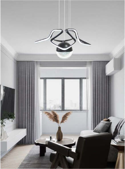 Lampadario-A-Sospensione-Led-65w-Black-Lace-A-Nastri-Design-Moderno-Nero-Lp-19