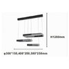 Lampadario A Sospensione Led 68 W 3 Rettangoli Cristallo Telecomando Nero 32101