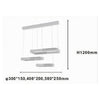 Lampadario A Sospensione Led 68w 3 Rettangoli Cristallo Telecomando Bianco 32095