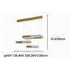 Lampadario A Sospensione Led 68watt 3 Rettangoli Cristallo Telecomando Oro 32118