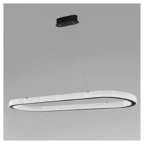 Lampadario A Sospensione Led 82 W Ovale Lampada Orizzontale Cristallo Nero 31982