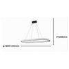 Lampadario A Sospensione Led 82 W Ovale Lampada Orizzontale Cristallo Nero 31982