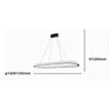 Lampadario A Sospensione Led 92 W Ovale Lampada Orizzontale Cristallo Nero 31999