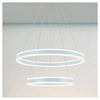 Lampadario A Sospensione Led Moderno Doppio Cerchio Bianco 58w Con Telecomando 31869