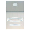 Lampadario A Sospensione Led Moderno Doppio Cerchio Bianco 58w Con Telecomando 31869