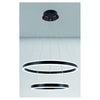 Lampadario A Sospensione Led Moderno Doppio Cerchio Nero 58w Con Telecomando 31876