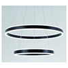 Lampadario A Sospensione Led Moderno Doppio Cerchio Nero 58w Con Telecomando 31876