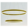 Lampadario A Sospensione Led Moderno Doppio Cerchio Oro 58w Con Telecomando 31883