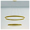 Lampadario A Sospensione Led Moderno Doppio Cerchio Oro 58w Con Telecomando 31883