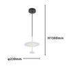 Lampadario A Sospensione Luce 4000k Led 12w Disco Paralume Piatto Bianco Rotondo 33092