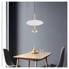 Lampadario A Sospensione Luce 4000k Led 12w Disco Paralume Piatto Oro Rotondo 33139