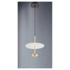 Lampadario A Sospensione Luce 4000k Led 12w Disco Paralume Piatto Oro Rotondo 33139