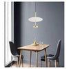 Lampadario A Sospensione Luce 4000k Led 12w Disco Paralume Piatto Oro Rotondo 33139