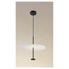 Lampadario A Sospensione Luce 4000k Led 18w Disco Paralume Piatto Bianco Nero Tondo 33177