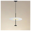 Lampadario A Sospensione Luce 4000k Led 18w Disco Paralume Piatto Bianco Nero Tondo 33177