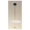 Lampadario A Sospensione Luce 4000k Led 18w Disco Paralume Piatto Bianco Oro Tondo 33191