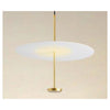 Lampadario A Sospensione Luce 4000k Led 18w Disco Paralume Piatto Bianco Oro Tondo 33191