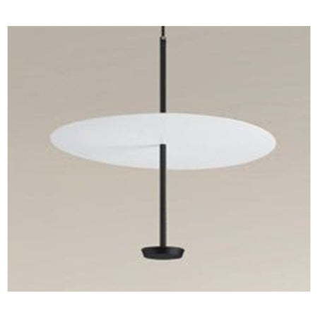 Lampadario A Sospensione Luce 6500k Led 18w Disco Paralume Piatto Bianco Nero Tondo 33184