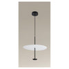 Lampadario A Sospensione Luce 6500k Led 18w Disco Paralume Piatto Bianco Nero Tondo 33184