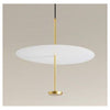 Lampadario A Sospensione Luce 6500k Led 18w Disco Paralume Piatto Bianco Oro Tondo 33207