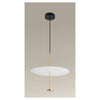 Lampadario A Sospensione Luce 6500k Led 18w Disco Paralume Piatto Bianco Oro Tondo 33207
