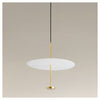 Lampadario A Sospensione Luce 6500k Led 18w Disco Paralume Piatto Bianco Oro Tondo 33207