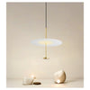 Lampadario A Sospensione Luce 6500k Led 18w Disco Paralume Piatto Bianco Oro Tondo 33207
