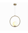Lampadario A Sospensione Minimalista Lampada Metallo Bronzo Con Sfera Vetro G9 A97