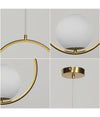 Lampadario A Sospensione Minimalista Lampada Metallo Bronzo Con Sfera Vetro G9 A97