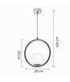 Lampadario A Sospensione Minimalista Lampada Metallo Bronzo Con Sfera Vetro G9 A97
