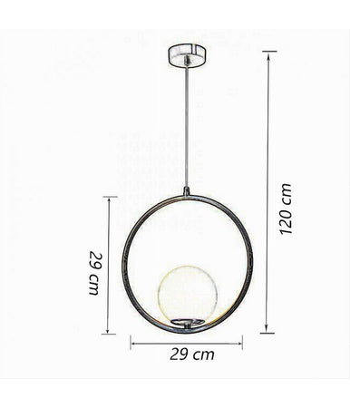 Lampadario A Sospensione Minimalista Lampada Metallo Bronzo Con Sfera Vetro G9 A97