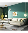 Lampadario A Sospensione Minimalista Ovale Metallo Bronzo Con Sfera Vetro G9 A96