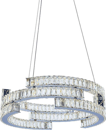 Lampadario-A-Sospensione-Moderno-Aisha-3-Livelli-Metallo-Cromo-Cristallo-Led-72W