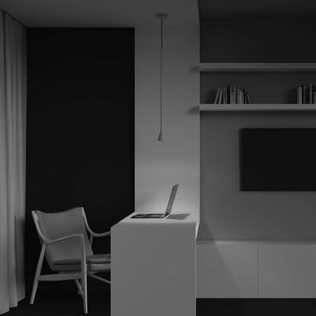 Lampadario-A-Sospensione-Moderno-Arrow-Metallo-Bianco-1-Luce-Gu10-40W