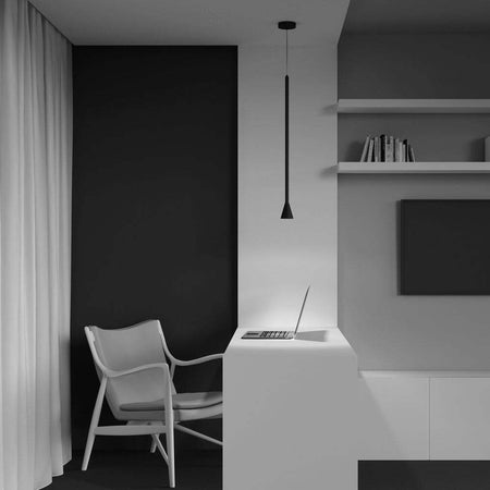 Lampadario-A-Sospensione-Moderno-Arrow-Metallo-Nero-1-Luce-Gu10-40W