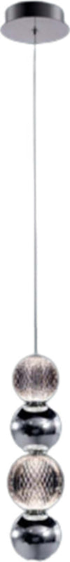 Lampadario-A-Sospensione-Moderno-Brillante-5-Sfere-Acrilico-Metallo-Cromo-Led-7W