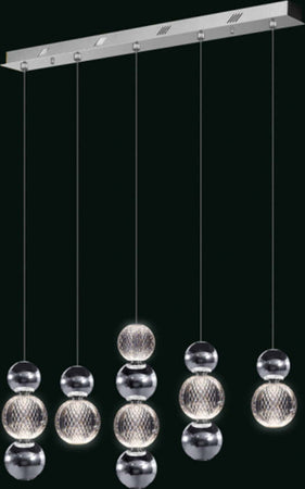 Lampadario-A-Sospensione-Moderno-Brillante-Acrilico-E-Metallo-Cromo-Led-27W