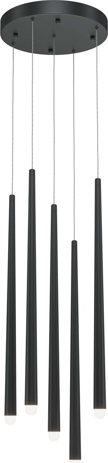 Lampadario-A-Sospensione-Moderno-Cascade-Alluminio-Nero-5-Luci-Led-30W