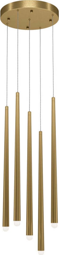 Lampadario-A-Sospensione-Moderno-Cascade-Alluminio-Ottone-5-Luci-Led-30W