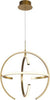 Lampadario-A-Sospensione-Moderno-Chanel-Alluminio-Silicone-Oro-Satinato-Led-50W
