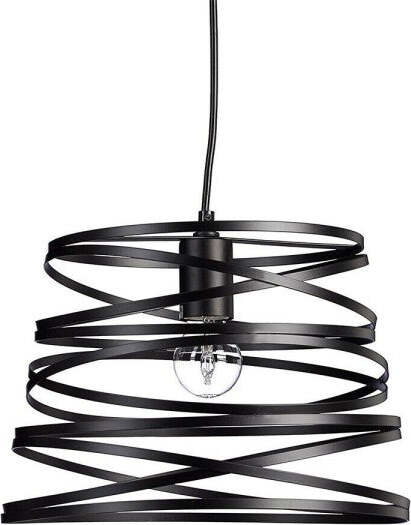 Lampadario-A-Sospensione-Moderno-Con-Paralume-Metallo-Vortice-Traforato-Nero-A08