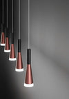 Lampadario-A-Sospensione-Moderno-Cone-Alluminio-Oro-5-Led-Integrato-7W