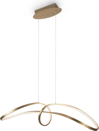 Lampadario-A-Sospensione-Moderno-Curve-Alluminio-Oro-1-Luce-Led-42W