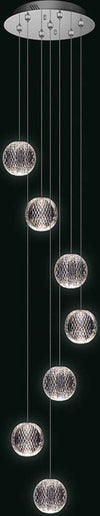 Lampadario-A-Sospensione-Moderno-Diamante-Acrilico-Cromo-7-Luci-Sfera-Led-29,4W