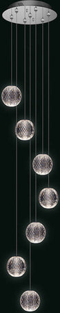 Lampadario-A-Sospensione-Moderno-Diamante-Acrilico-Cromo-7-Luci-Sfera-Led-29,4W