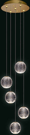 Lampadario-A-Sospensione-Moderno-Diamante-Acrilico-Oro-5-Luci-A-Sfera-Led-21W