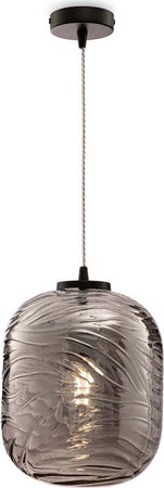 Lampadario-A-Sospensione-Moderno-Dunas-Metallo-Nero-Vetro-1-Luce-E27-60W