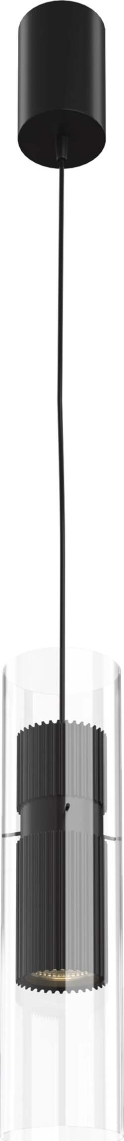 Lampadario-A-Sospensione-Moderno-Dynamics-Alluminio-Nero-Vetro-1-Luce-Gu10-50W