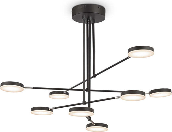 Lampadario-A-Sospensione-Moderno-Fad-Metallo-Nero-Acrilico-8-Luci-Led49W